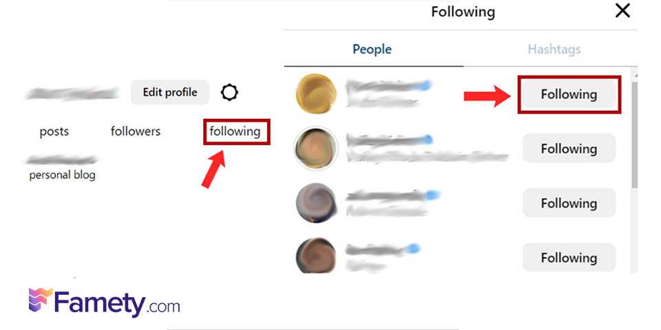 unfollow someone on Instagram from pc