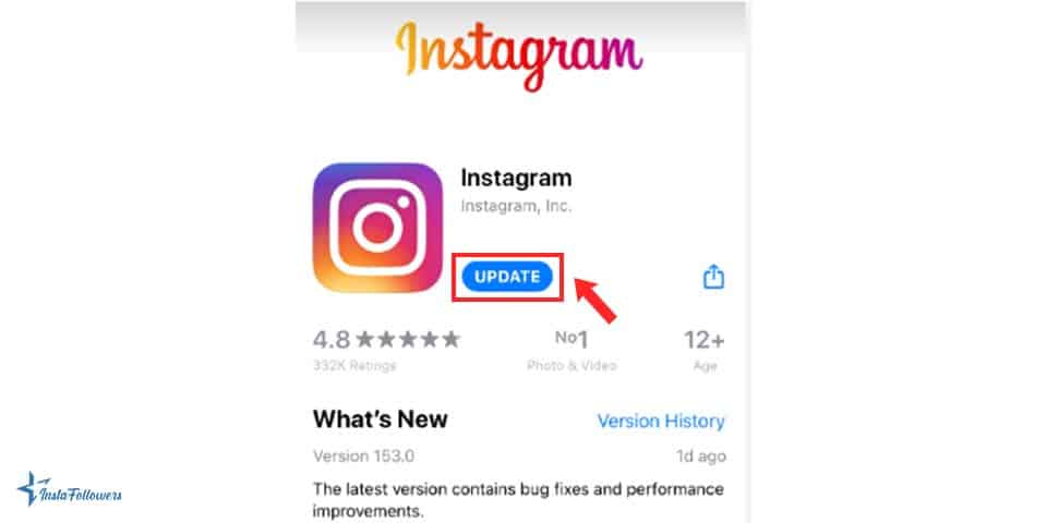 update Instagram to refresh feed