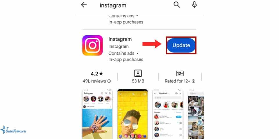 update Instagram Android app