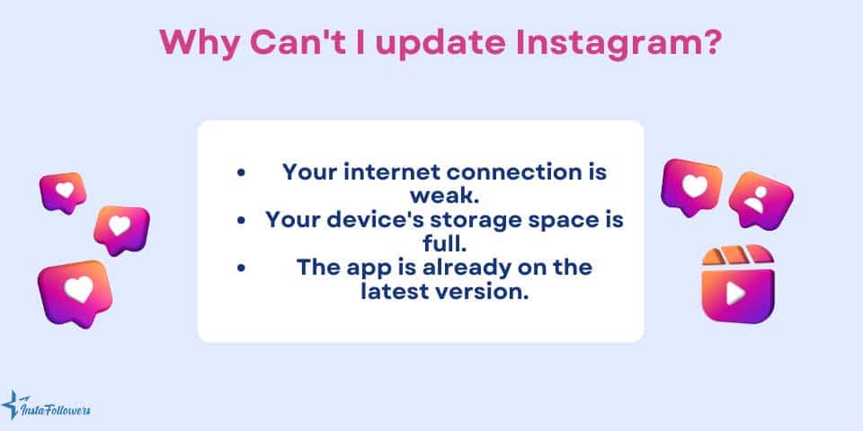 why can't I update instagram