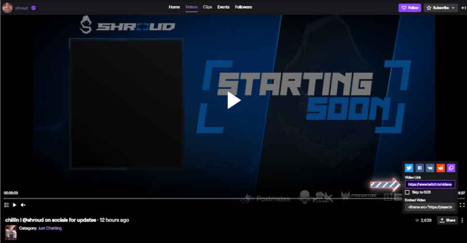 The steps to find the video URL and download Twitch videos
