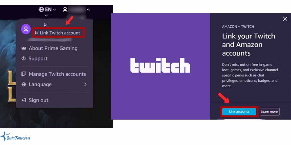 connect Amazon Prime account to Twitch account