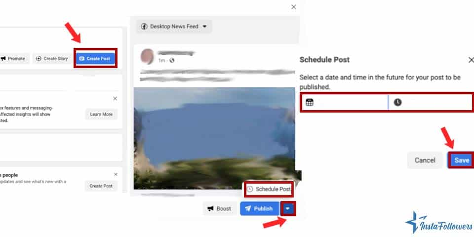 schedule a Facebook post