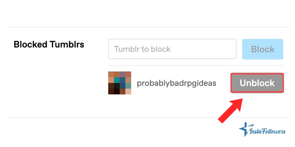 unblock someone on Tumblr