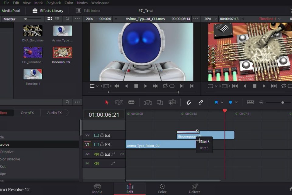 DaVinci Resolve Video Editing Application