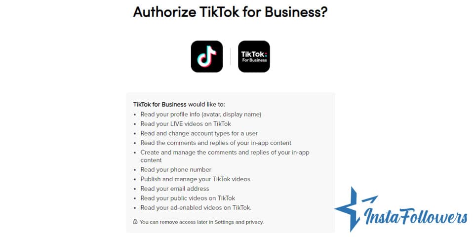 TikTok for business account