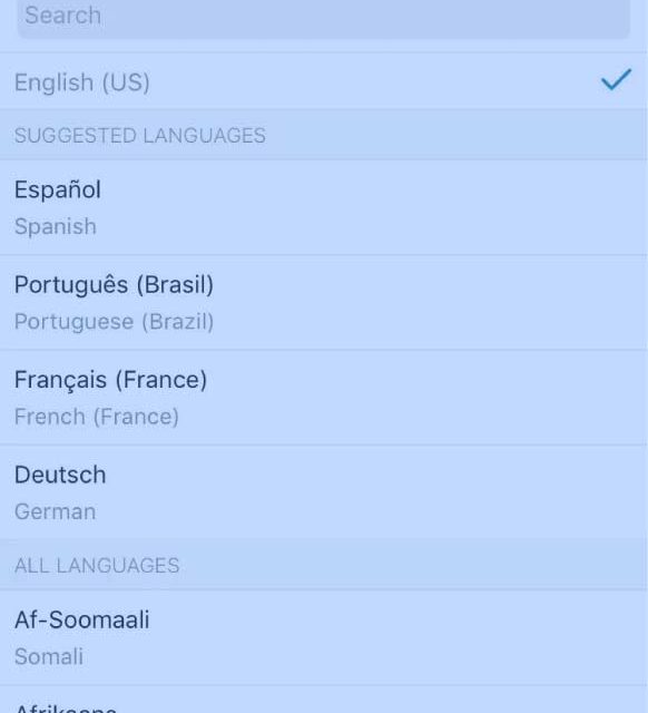 Change Facebook Language on Mobile