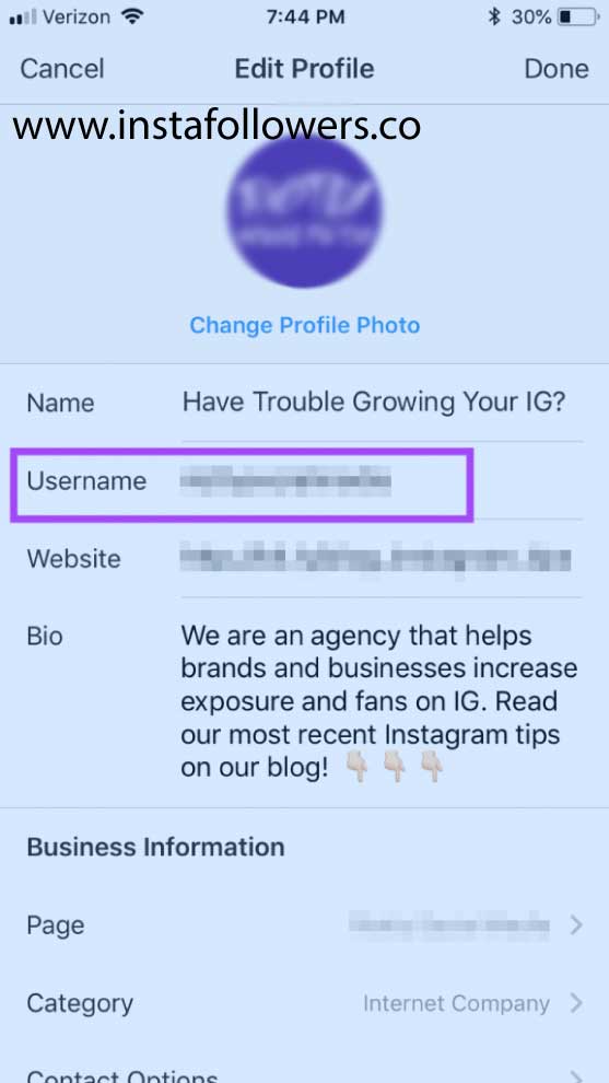 How to Change the Instagram Handle