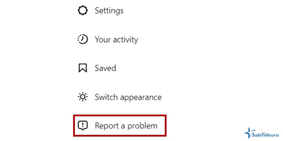 report a problem on unfortunately Instagram has stopped error