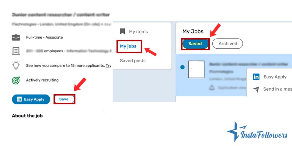 save jobs on LinkedIn
