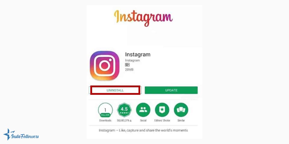 uninstall Instagram on Google Play