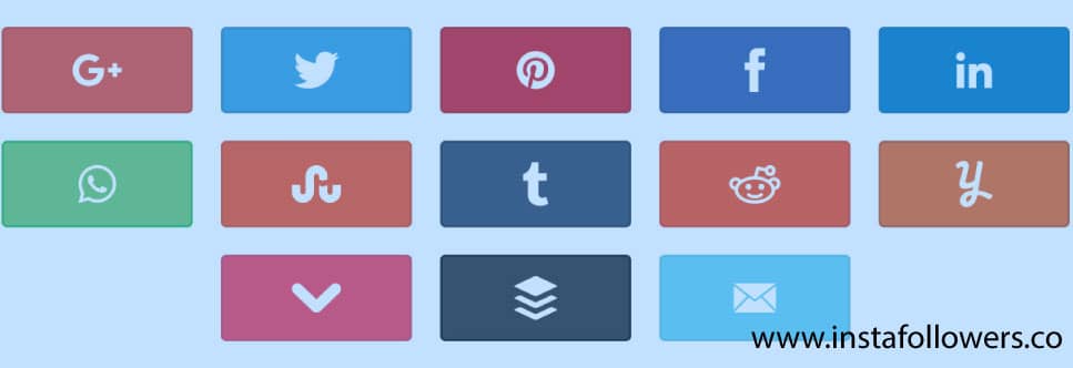 types of social media buttons