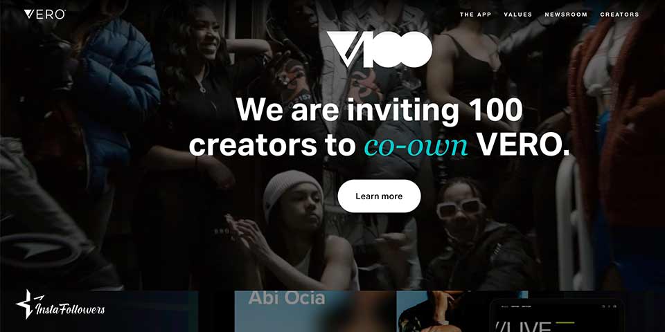 Vero homepage