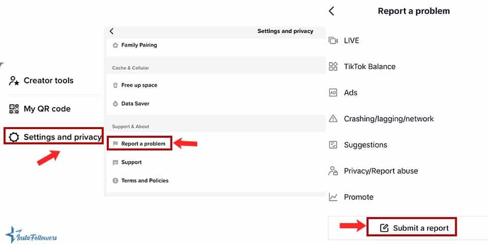report a problem with TikTok app