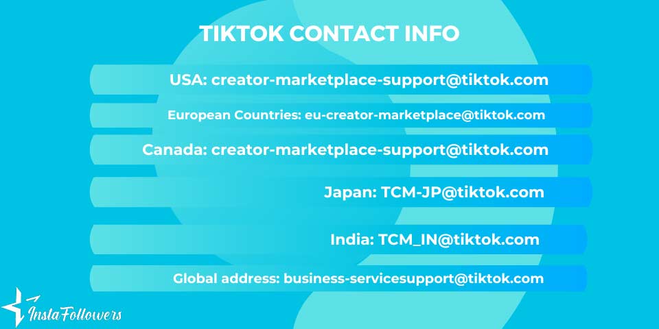 TikTok contact info