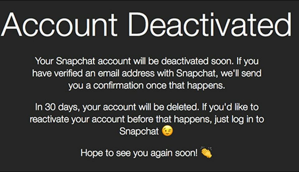 snapchat account deactivation