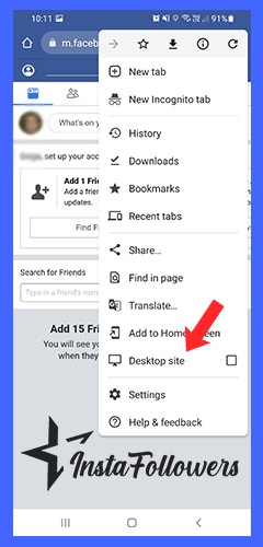 facebook desktop site option