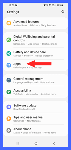 apps on android settings