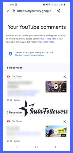find your youtube comment history