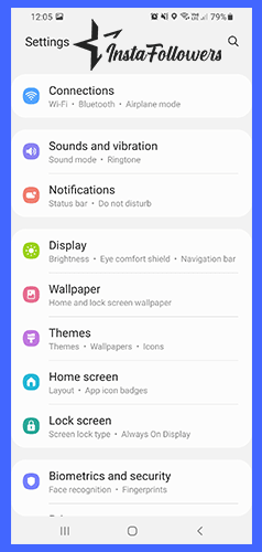 settings on android