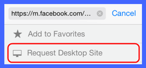ios request desktop on facebook