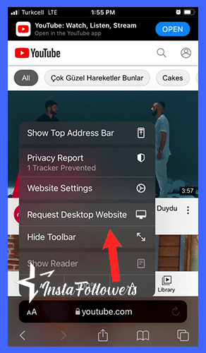 request desktop on safari