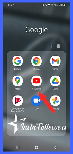 tap on youtube icon on mobile