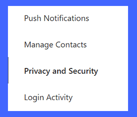 privacy and security options