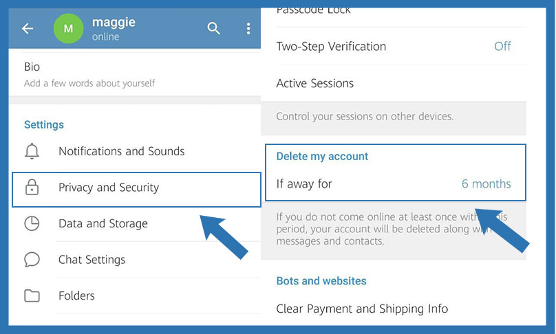 delete Telegram account