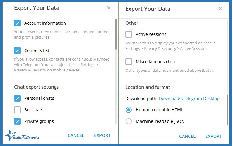 export data