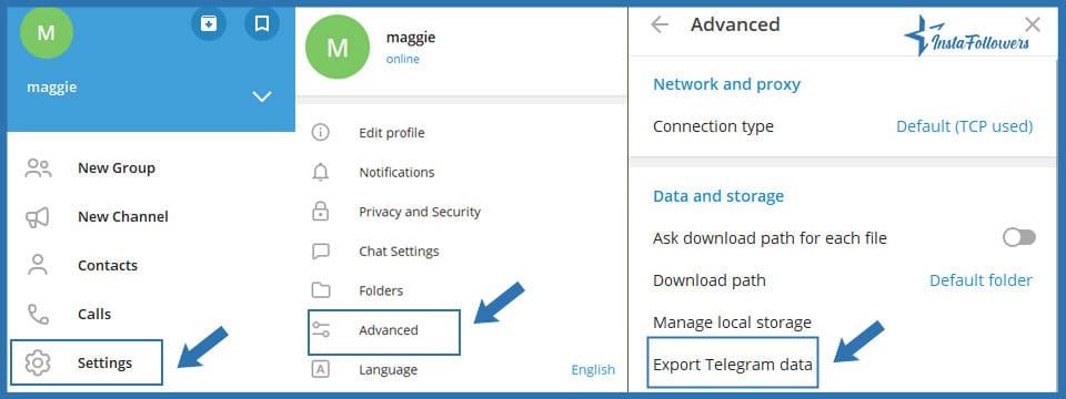 export Telegram data