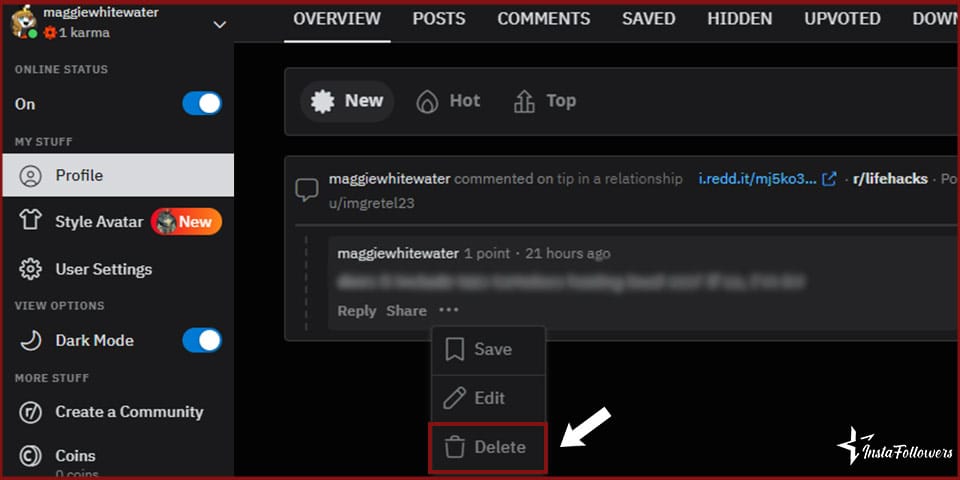 delete comments