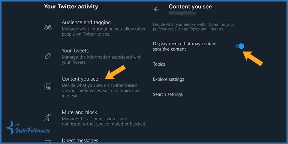 how to turn off sensitive content