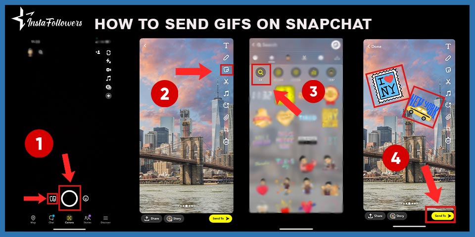 how to send gifs on snapchat