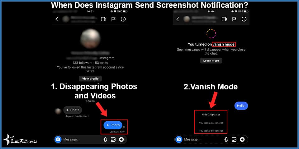 when does instagram send screenshot notification