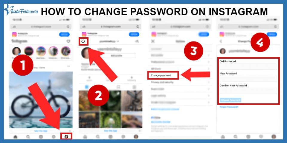 how to change password on instagram