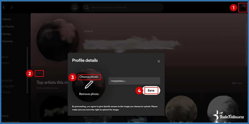 how to change spotify profile picture on a desktop