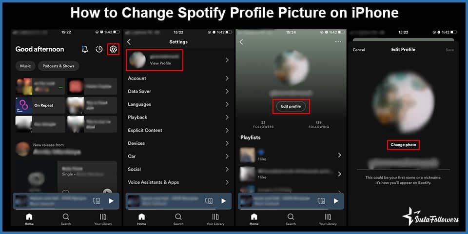 how to change spotify profile picture on iphone