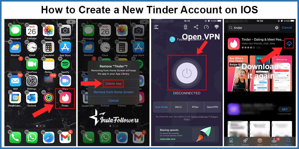 how to create a new tinder account on ios