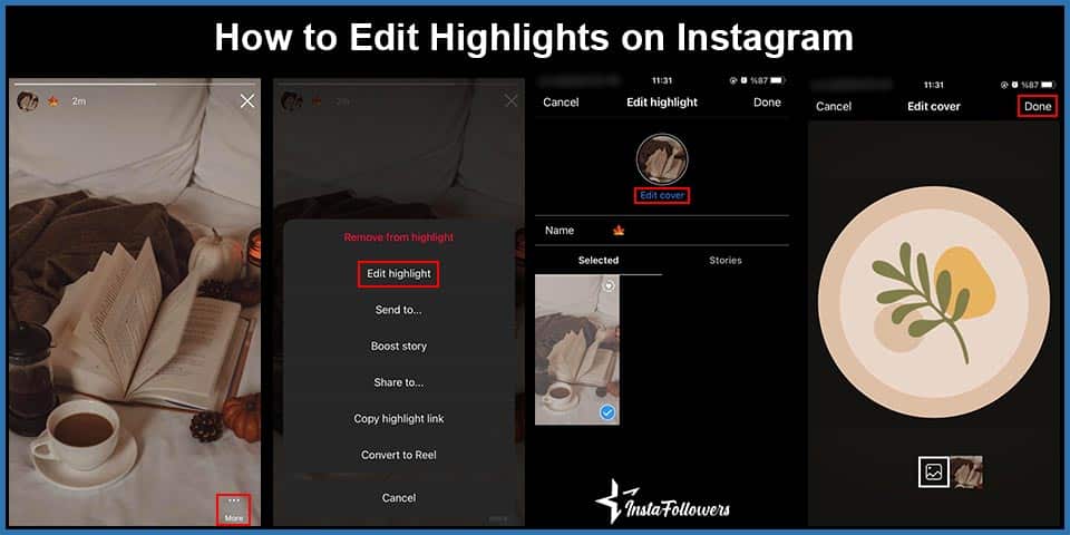 how to edit highlights on instagram