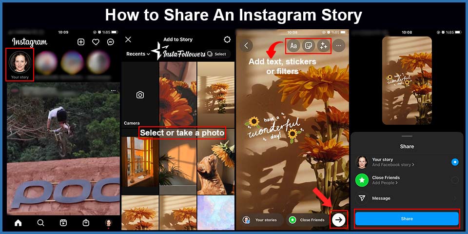 how to share an instagram story