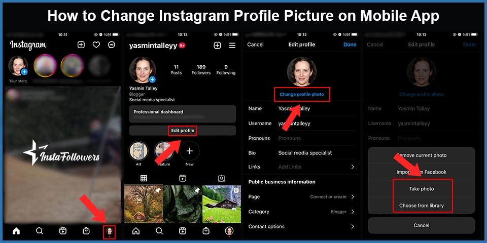 how to change instagram profile picture on mobile app