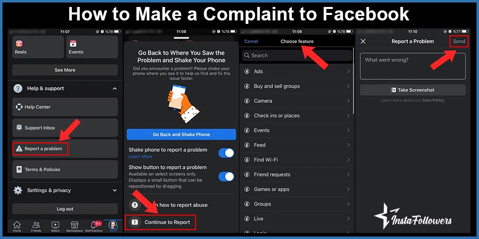 how to complaint to facebook