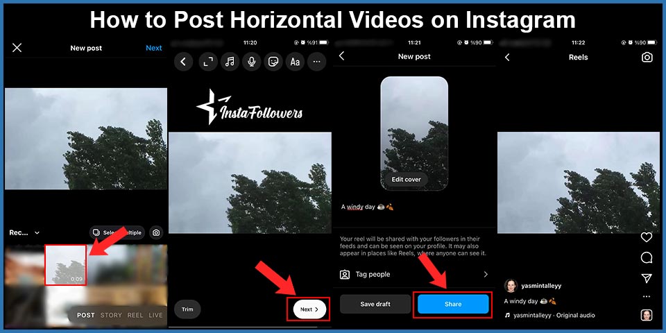 how to post horizontal video on instagram