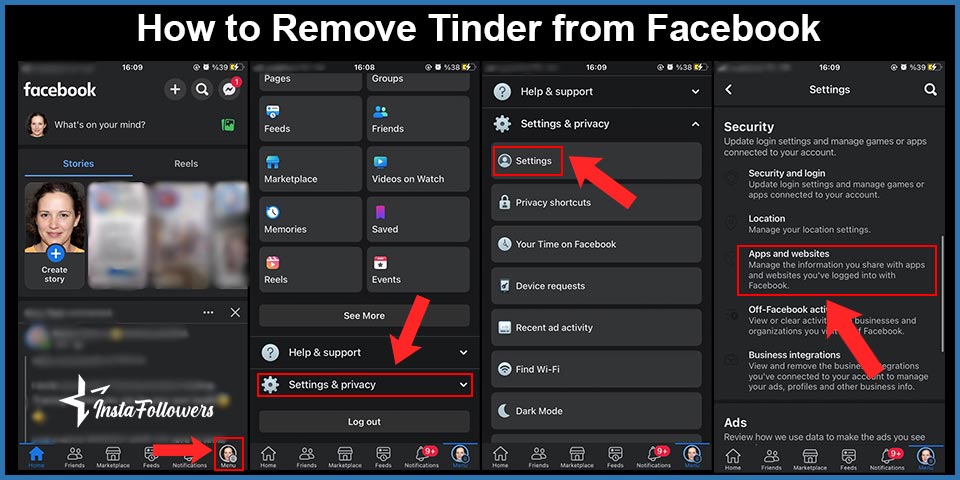 how to remove tinder from facebook