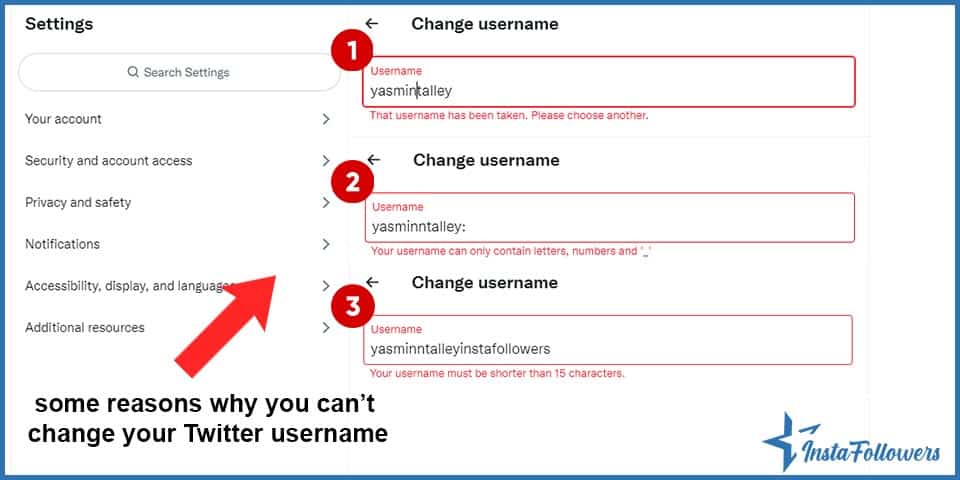 reasons why you can't change your Twitter username