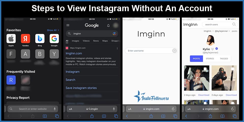 steps to view instagram without an account