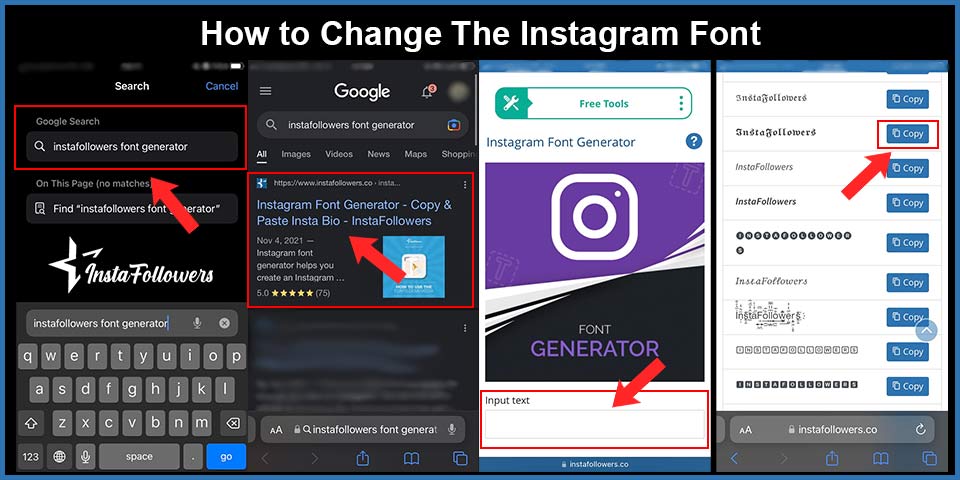 change instagram font