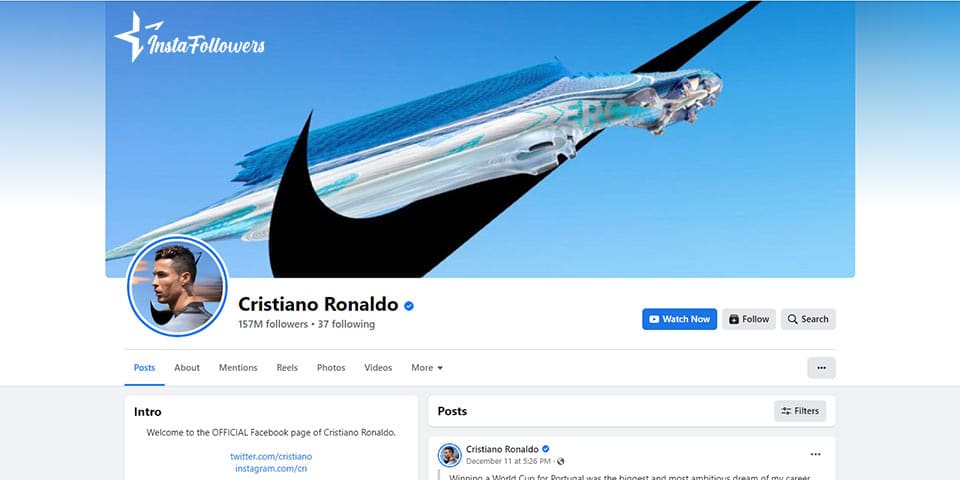 ronaldo facebook page