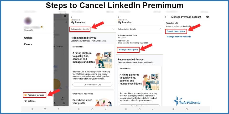 steps to cancel linkedin premium